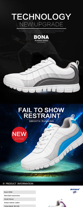 BONA New Hot Style Women Running Shoes Lace Up Athletic Shoes Outdoor Walking Jogging Shoes Comfortable Sneakers Free Shipping alodia store