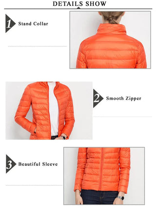 Women Winter Coat 2023 New Ultra Light White Duck Down Alodia Store