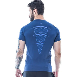 Compression Quick dry T-shirt Men Running Sport Skinny Short Tee Shirt Male Gym Fitness Bodybuilding Workout Black Tops Clothing alodia store