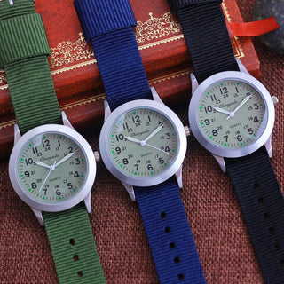 Chaoyada Children Boys Girls 24hours Canvas Luminous Pointer Quartz Wristwatches Kids Students Military Waterproof Watches Alodia Store