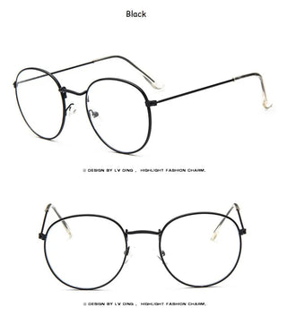 Woman Glasses Optical Frames Metal Round Glasses Frame Clear lens Eyeware Black Silver Gold Eye Glass Alodia Store