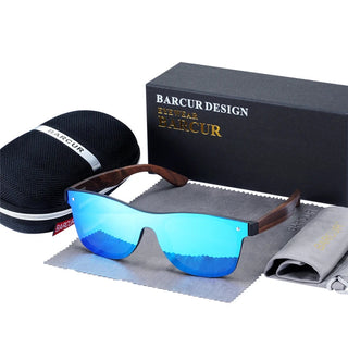 BARCUR Luxury Vintage Sun Shade Men Wooden Sunglasses UV400 Protection Fashion Square Sun Glasses Women ALODIA STORE