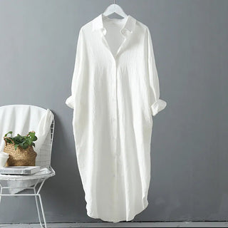 Cotton Women Blouse Shirt Dress Alodia Store