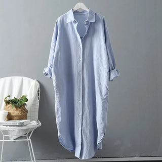 Cotton Women Blouse Shirt Dress Alodia Store