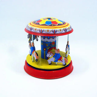 [Funny] Classic collection Retro Clockwork Wind up Metal Tin Gear High-wheel Carousel toy Mechanical toys kids baby gift Alodia Store