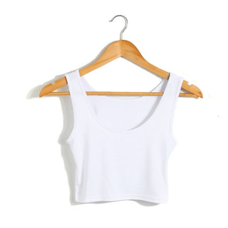 Summer Women Sexy Crop Tops Slim Short Women Sleeveless U Croptops Ladies Tank Tops Female Crop Tops Tube Vest 7 Colours alodia store