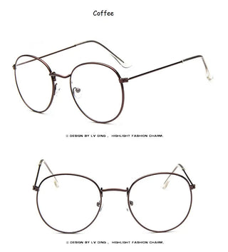 Woman Glasses Optical Frames Metal Round Glasses Frame Clear lens Eyeware Black Silver Gold Eye Glass Alodia Store