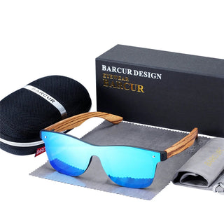 BARCUR Luxury Vintage Sun Shade Men Wooden Sunglasses UV400 Protection Fashion Square Sun Glasses Women ALODIA STORE