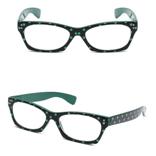 Women Reading Glasses Fashion Dot Design Cat Eye High Quanlity Resin Vintage Eyeglasses Presbyopic Glass Diopter 1 1.5 2 2.5 3 Alodia Store