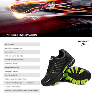 BONA New Basic Style Women Running Shoes Lace Up Sport alodia store