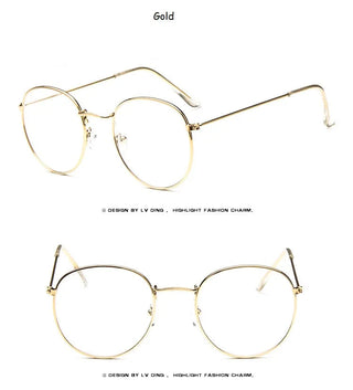 Woman Glasses Optical Frames Metal Round Glasses Frame Clear lens Eyeware Black Silver Gold Eye Glass Alodia Store