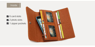 Leather handbag Practical Women Purses Vintage Long Wallets Alodia Store