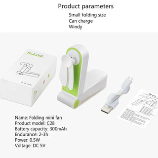 Usb Mini Fold Fan Electric Portable Hold Small vintilador Alodia Store