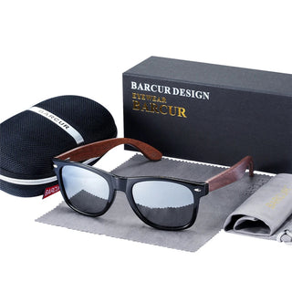 BARCUR High Quality Black women&Male UV400 Wooden Sunglass Shades ALODIA STORE
