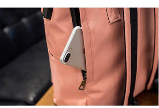 Women External USB Charge Backpack Nylon Rucksack ALODIA STORE