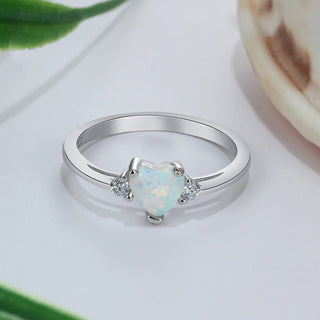 Classic Eternal Heart Rings Silver Color Blue Pink White Alodia Store