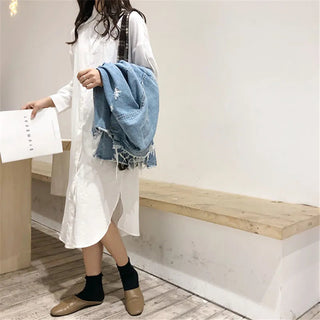 Cotton Women Blouse Shirt Dress Alodia Store