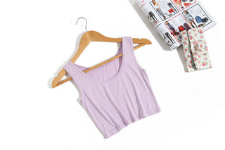 Summer Women Sexy Crop Tops Slim Short Women Sleeveless U Croptops Ladies Tank Tops Female Crop Tops Tube Vest 7 Colours alodia store