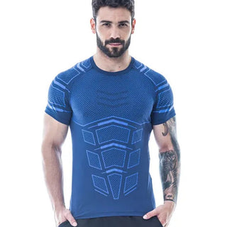 Compression Quick dry T-shirt Men Running Sport Skinny Short Tee Shirt Male Gym Fitness Bodybuilding Workout Black Tops Clothing alodia store