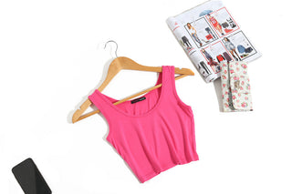 Summer Women Sexy Crop Tops Slim Short Women Sleeveless U Croptops Ladies Tank Tops Female Crop Tops Tube Vest 7 Colours alodia store