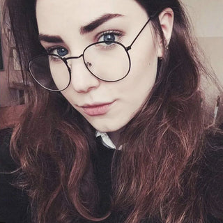 Woman Glasses Optical Frames Metal Round Glasses Frame Clear lens Eyeware Black Silver Gold Eye Glass Alodia Store