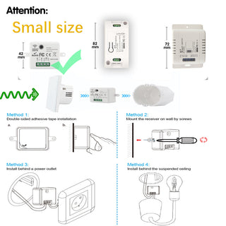 Wireless Smart Switch Light 433Mhz RF 86 Wall Panel Switch with Remote Control Mini Relay Receiver 220V Home Led Light Lamp Fan alodia store