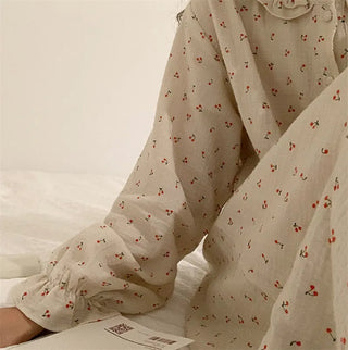 Ruffles Sleep Dress Women Long Sleeve  SLEAPWEAR Alodia Store
