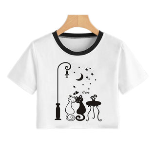 Summer Fashion Harajuku Sexy Tank Crop Top White alodia store