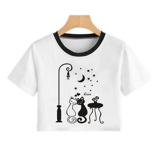 Summer Fashion Harajuku Sexy Tank Crop Top White alodia store