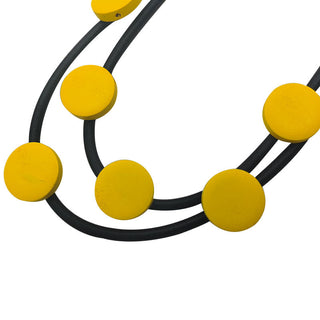 YD&YDBZ Multi Color Round Wooden Short Necklace For Women Punk Style Leather Rope Statement Necklaces Yellow Jewelry Accessories Alodia Store