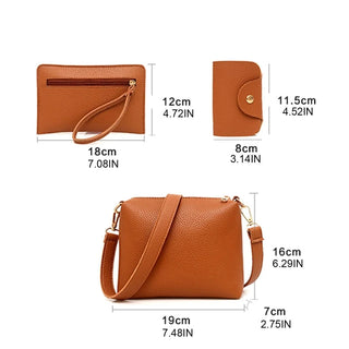 4Pcs/set Leather Women Bag Tote Card Holder Purse Messenger Satchel Top Handle Bags Alodia Store
