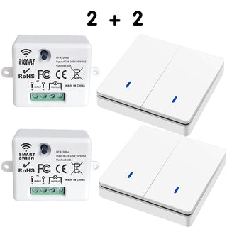 Wireless Smart Switch Light 433Mhz RF 86 Wall Panel Switch with Remote Control Mini Relay Receiver 220V Home Led Light Lamp Fan alodia store