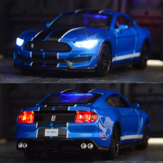 1:32 High Simulation Supercar Ford Mustang Shelby GT350 Car Model Alloy Pull Back Kid Toy Car 4 Open Door Children's Gifts GT500 Alodia Store
