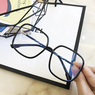 computer blue light glasses Big Square eye glass frame for women Retro vintage clear Women's transparent glasses Optical Frame Alodia Store