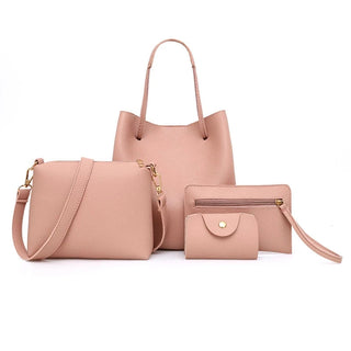 4Pcs/set Leather Women Bag Tote Card Holder Purse Messenger Satchel Top Handle Bags Alodia Store