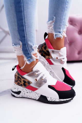 Women Sneakers Lace-Up Sports Shoes for Leopard alodia store