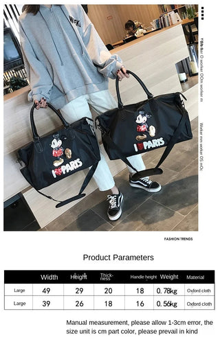 Disney Mickey's New Travel Bag Large-capacity  Oxford Cloth High-quality Men's and Women's Handbags Alodia Store