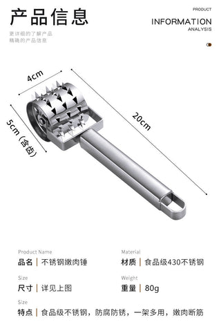 1 piece of stainless steel useful softener for steak hammers, for tapping pork pounds, kitchen tools Alodia Store
