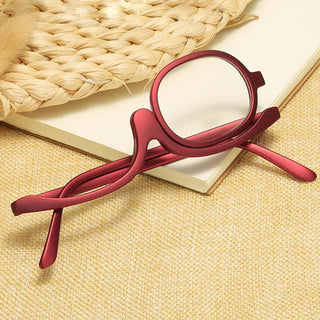 Women Magnifying Glasses Makeup Reading Glass Folding Eye Make Up Reading Glass PC Frame +1.0~+4.0 Resin Lens Alodia Store