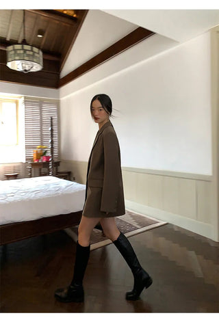 Black Long Sleeved Suit Jacket Alodia Store