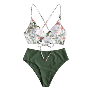 Summer Beach Wear Suit Female Flower Print Split Sets New Ladies Alodia Store