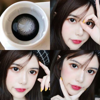 OVOLOOK-2pcs/Pair Contact Lenses Free Shipping Big Black Lenses for Eyes Beauty Pupils Comestic Eye Color Lens 14.5mm Yearly Alodia Store