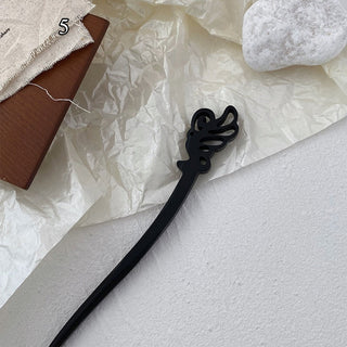 Traditional Wooden Black Hair Sticks Chinese Style Hairpins Carved Wood Hair Fork Vintage Chop Stick Headwear For Women Jewelry Alodia Store