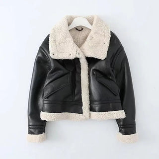 Faux Leather Coat Vintage Alodia Store