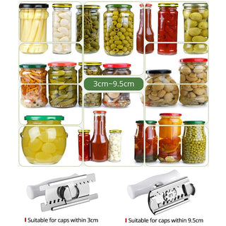 Stainless Steel Adjustable Lids Off Jar Opener Multi-function Bottle Cap Opener Labor-saving Screw Can Opener for Kitchen Gadget Alodia Store