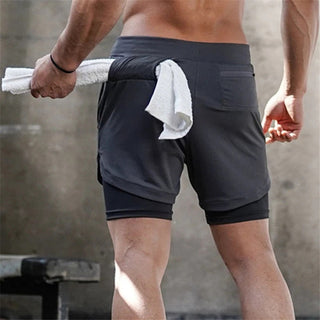 2023 Camo Running Shorts Men 2 In 1 Double-deck Quick Dry GYM Sport Shorts Fitness Jogging Workout Shorts Men Sports Short Pants Alodia Store