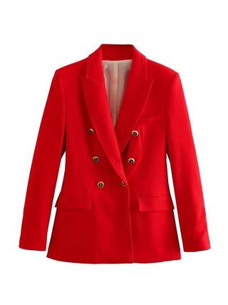TRAF Green Women's Blazer Tailoring Double Breasted Blazer Alodia Store