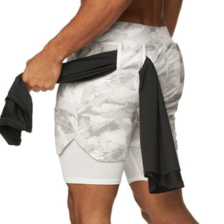 2023 Camo Running Shorts Men 2 In 1 Double-deck Quick Dry GYM Sport Shorts Fitness Jogging Workout Shorts Men Sports Short Pants Alodia Store