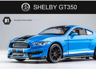 1:32 High Simulation Supercar Ford Mustang Shelby GT350 Car Model Alloy Pull Back Kid Toy Car 4 Open Door Children's Gifts GT500 Alodia Store