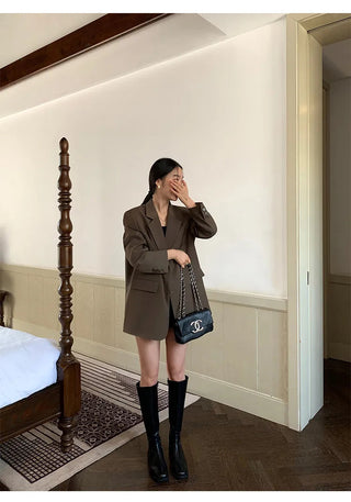 Black Long Sleeved Suit Jacket Alodia Store
